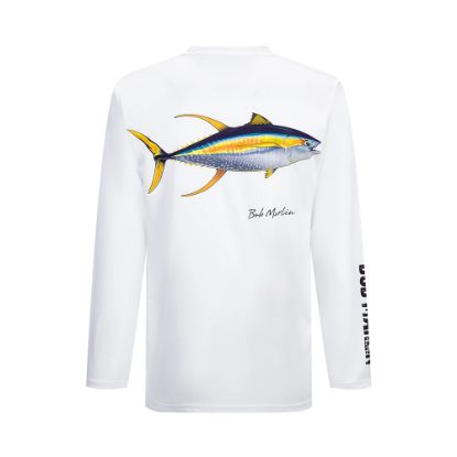 Bob Marlin Performance Shirt Natty Tuna White - Best quality fishing accessories - Anglersbay