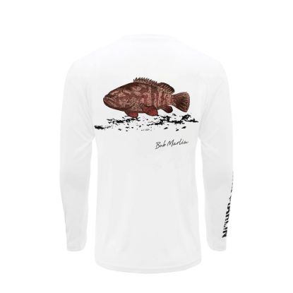 Bob Marlin Performance Shirt Natty Grouper White - Best quality fishing accessories - Anglersbay